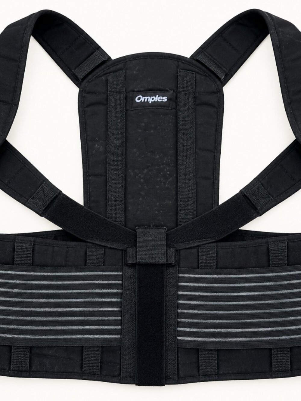 Omples Black Adjustable Posture Support Back Brace Small